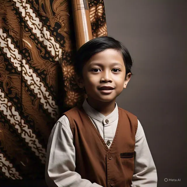 Model Baju Anak Atasan Polos Kombinasi (Image by Meta AI)