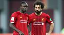 Sadio Mane merupakan pemain yang cepat, cerdas, tak kenal lelah, dan memiliki insting kuat dalam mencetak gol. Sayangnya, saat bermain bersama Mohamed Salah, peranan eksploitasinya sering diabaikan. Namun, pada akhirnya mereka mampu saling melengkapi sebagai duet maut Liverpool. (AFP/Karim Jaafar)