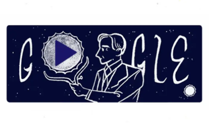 Google Doodle menampilkan astrofisikawan Subrahmanyan Chandrasekhar (Sumber Foto: Google)