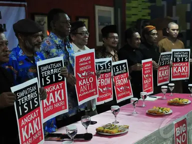 Sejumlah tokoh agama menolak keberadaan Islamic State of Iraq and Syria (ISIS) di Indonesia (Liputan6.com/Johan Tallo)