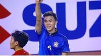 Sarawut Masuk, pencetak gol pertama Thailand pada leg kedua semifinal Piala AFF kontra Myanmar, Kamis (8/12/2016). (Bola.com/AFF Suzuki Cup)