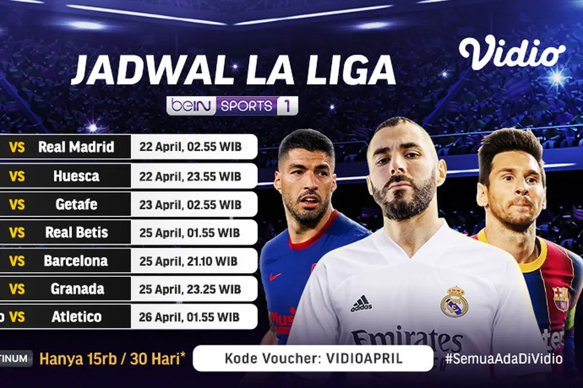 Live Streaming La Liga Spanyol 2020/2021 Pekan Ke-32 di Vidio