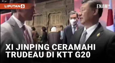 Momen perdebatan dua kepala negara terekam di tengah gelaran G20 di Indonesia. Presiden China Xi Jinping dibantu penerjemahnya berbincang dengan Perdana Menteri Kanada Justin Trudeau. Xi marah lantaran hasil pembicaraan dua pihak bocor ke publik dan ...