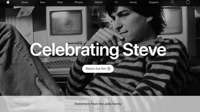 Tangkapan layar laman Apple mengenang satu dekade meninggalnya Steve Jobs