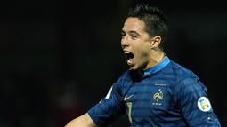 2. Samir Nasri, dicoret dari skuat Prancis untuk Piala Dunia 2014, membuat gelandang Man City ini kecewa dan menyiratkan pensiun dari timnas Ayam Jantan. Keputusan ini menuai kritikan, karena dirinya dianggap tidak profesional. (AFP/Franck Fife)