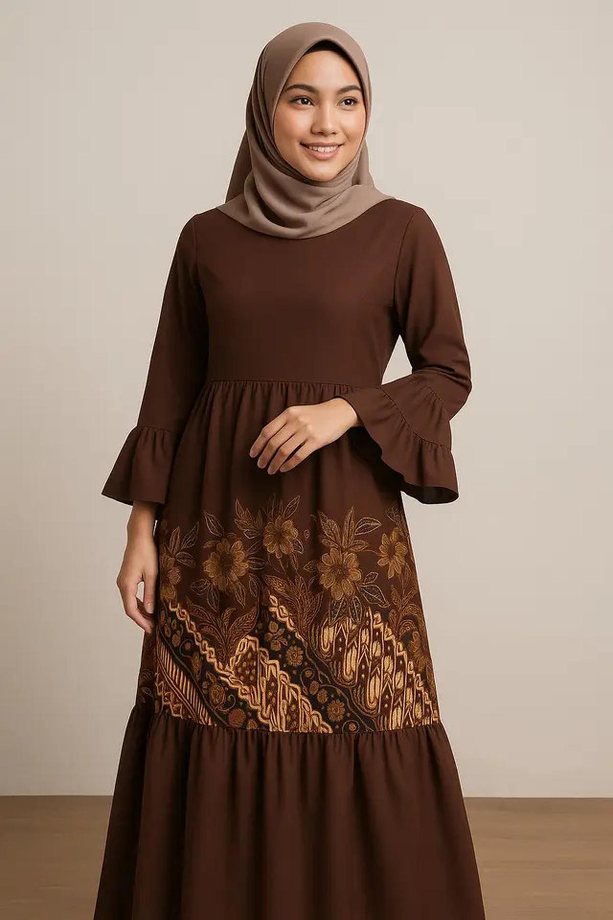7 Model Gamis Batik Kombinasi Rempel 2025, Anggun dan Cocok untuk Berbagai Acara