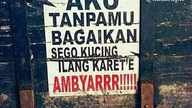 Tulisan Lucu Bahasa Jawa di Truk Ini Bikin Senyum Senyum