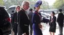 Raja Swedia Carl XVI Gustaf (kiri) dan Putri Mahkota Victoria untuk menghadiri upacara penobatan Kaisar Naruhito di Istana Kekaisaran, Tokyo, Jepang, Selasa (22/10/2019). Kaisar Jepang Naruhito akan menjalani rangkaian ritual penobatan resmi kekaisaran hari ini. (Koji Sasahara/POOL/AFP)
