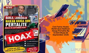 Cek fakta Bahlil akan naikkan harga Pertalite jadi Rp 13.500 mulai 26 September 2026.