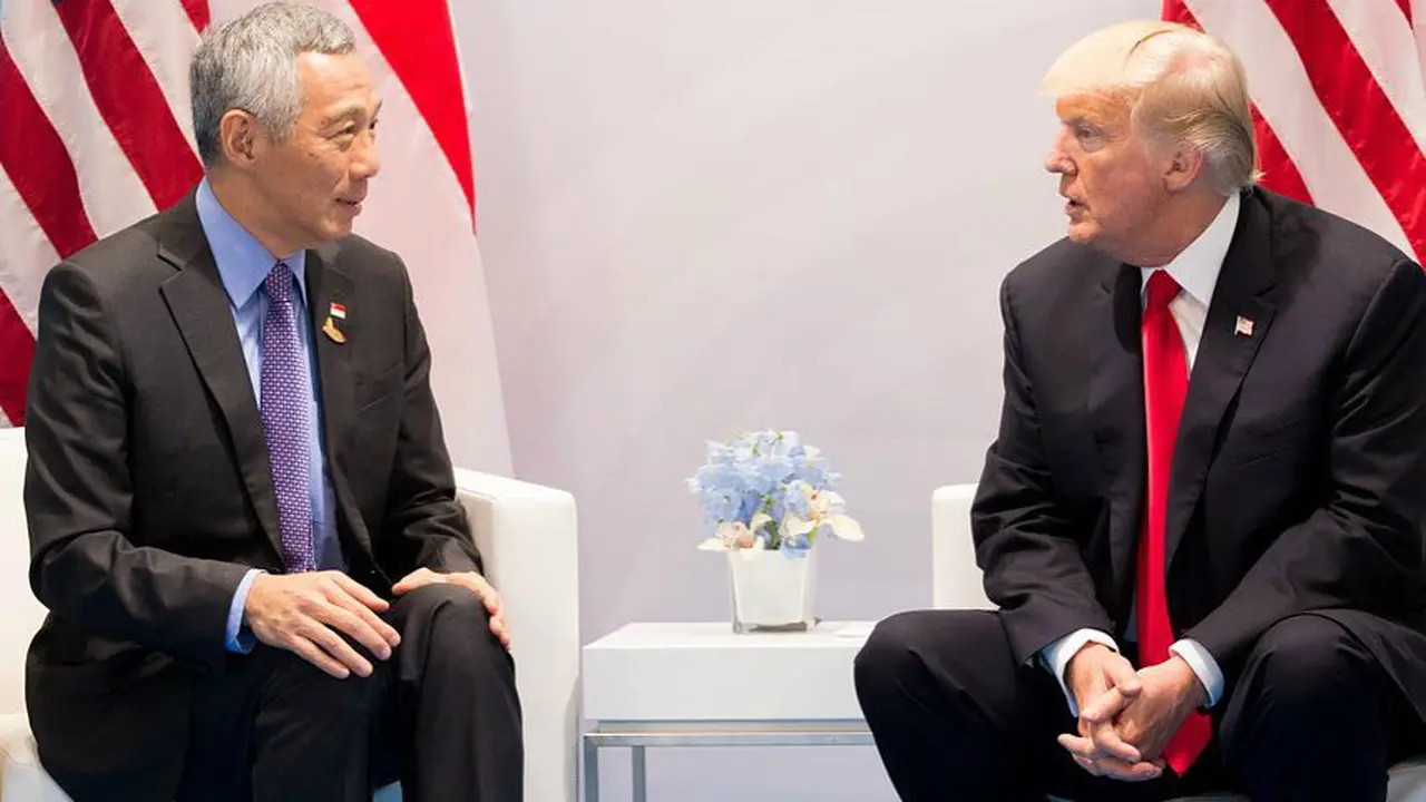 Presiden Amerika Serikat Donald Trump dan Perdana Menteri Singapura