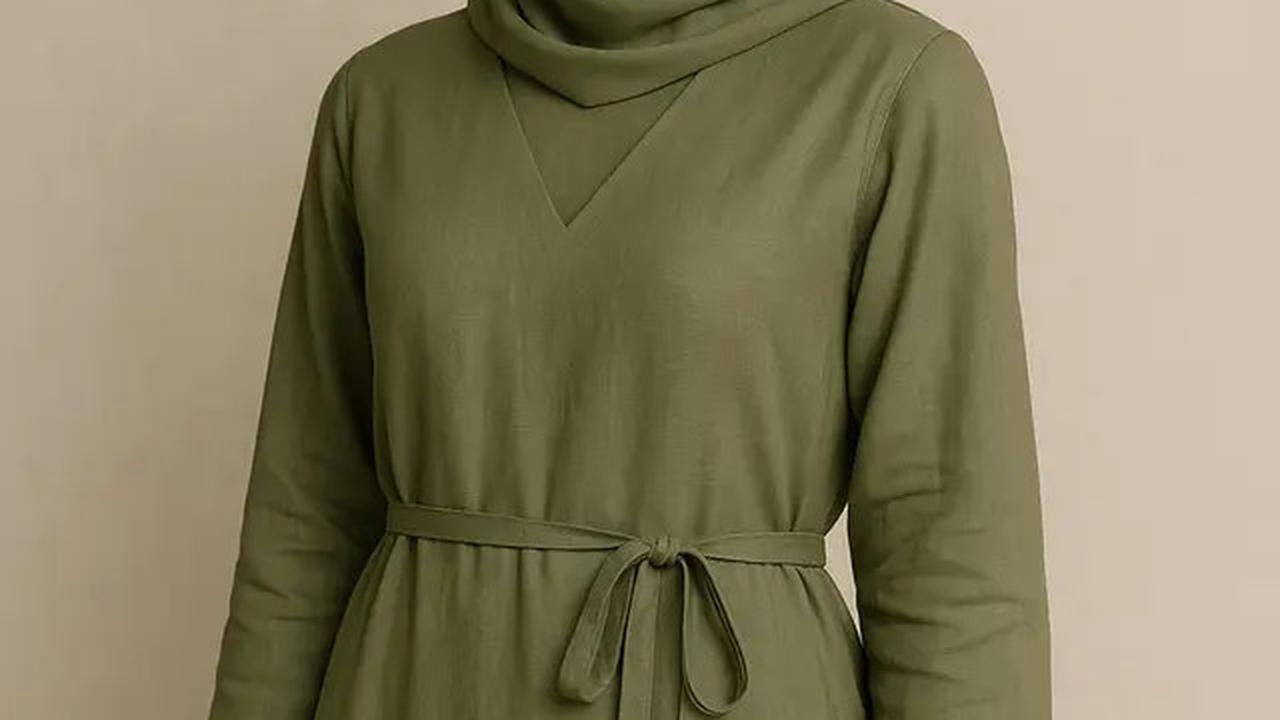 6 Inspirasi Gamis V Neck yang Cocok untuk Berbagai Usia, Berikan Nuansa Modern pada Busana Muslim