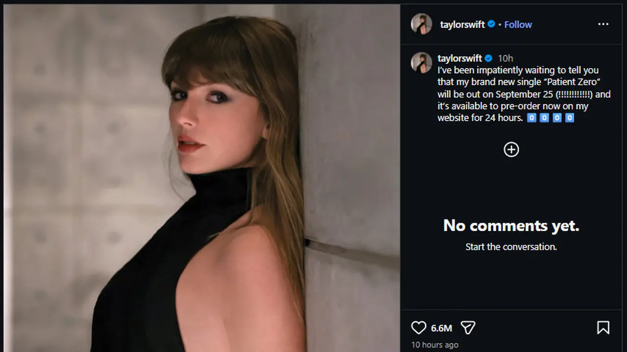 Postingan terbaru Taylor Swift tentang album Patient Zero. (Instagram.com/@taylorswift)