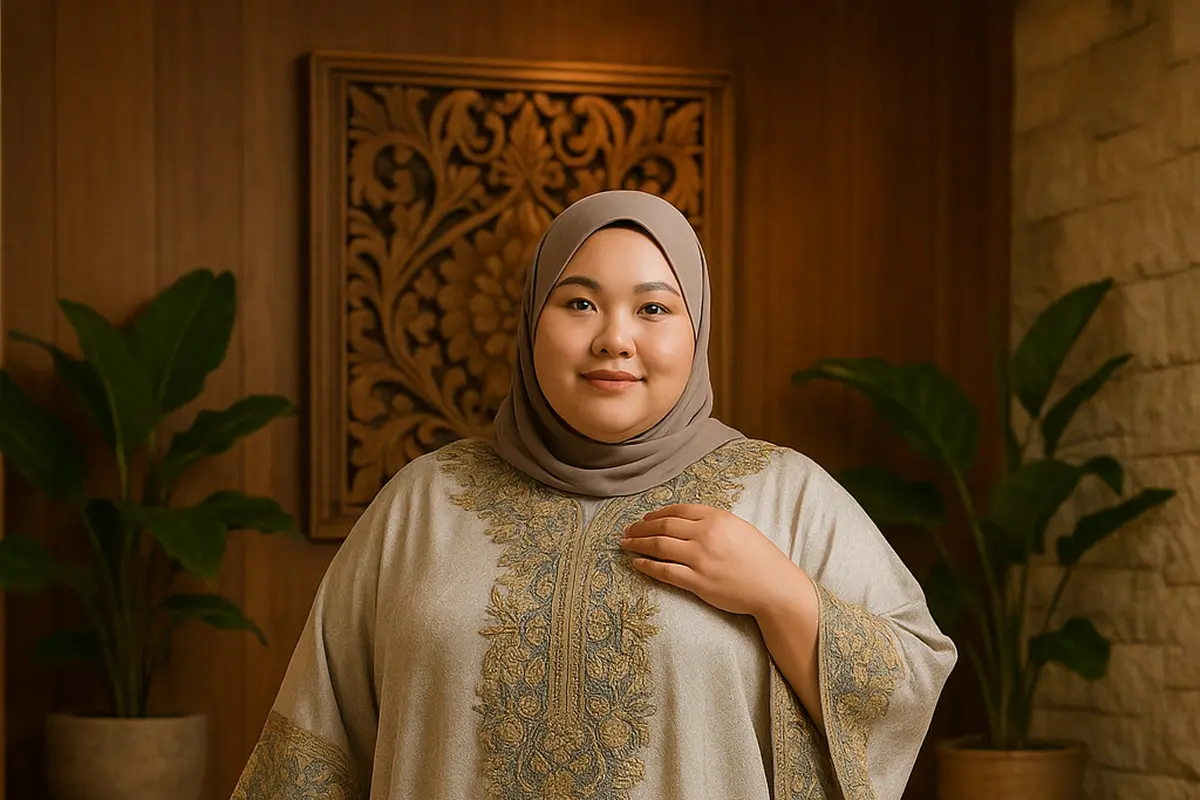 Ide Cantik Model Kaftan Bordir Mewah untuk Orang Plus Size/via ChatGPT