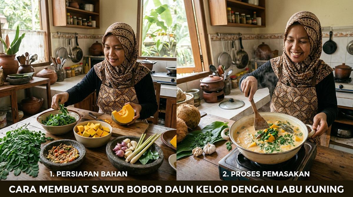 Resep Sayur Bobor Daun Kelor dengan Labu Kuning (AI Generated)