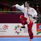 Atlet wushu Indonesia, Lindswell Kwok, saat beraksi pada Asian Games di JIExpo, Jakarta, Senin, (20/8/2018). (Bola.com/Vitalis Yogi Trisna)