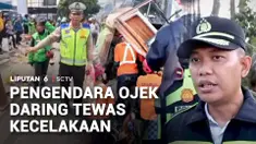 Seorang pengemudi ojek daring tewas setelah tersenggol truk ekspedisi di Palmerah, Jakarta Barat. Luka parah di bagian kepala mengakibatkan korban kehilangan nyawa.