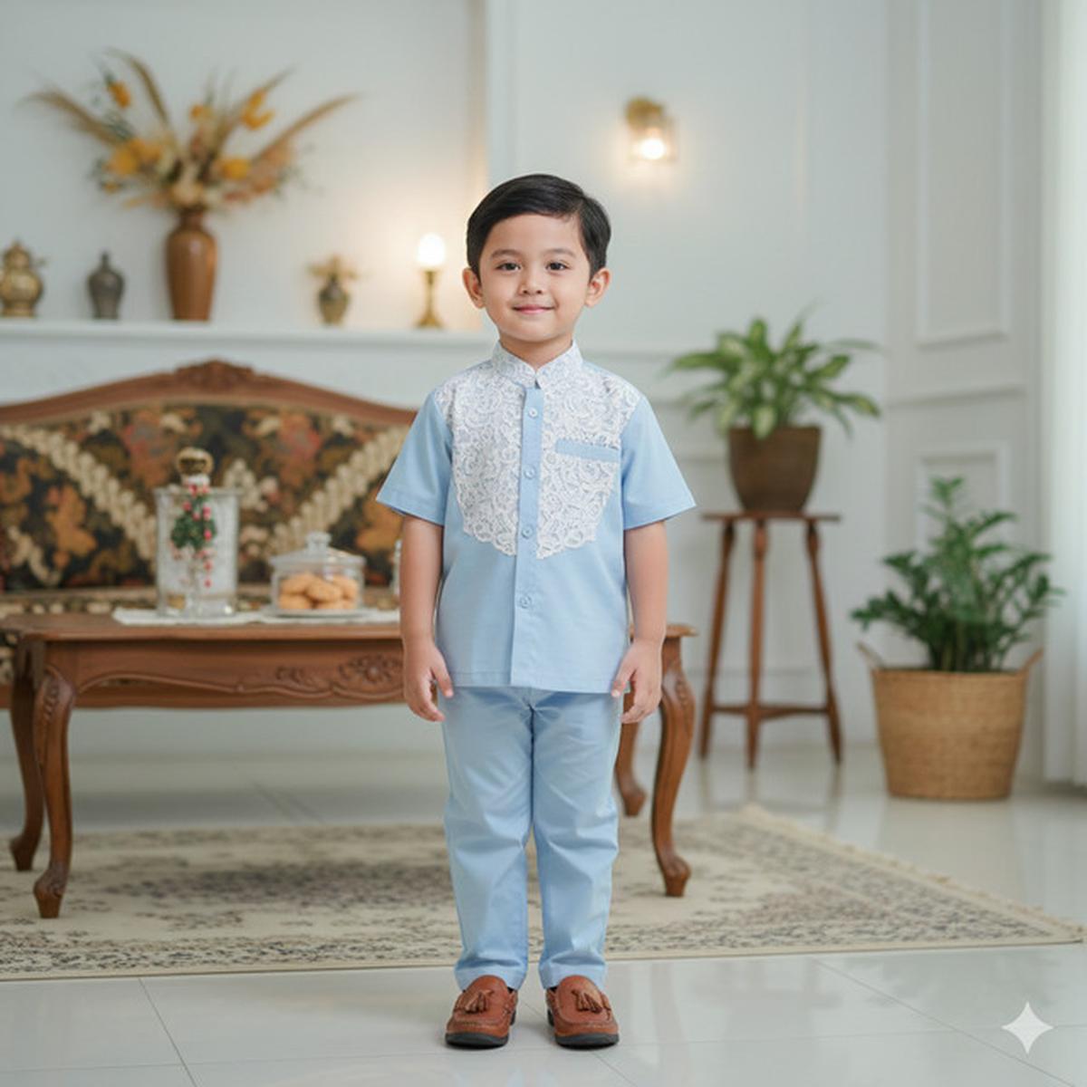 7 Model Baju Anak Brokat Kombinasi Polos, Inspirasi Busana Lebaran 2026