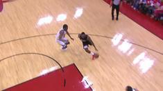 Berita video game recap NBA 2017-2018 antara Golden State Warriors melawan Houston Rockets dengan skor 119-106.