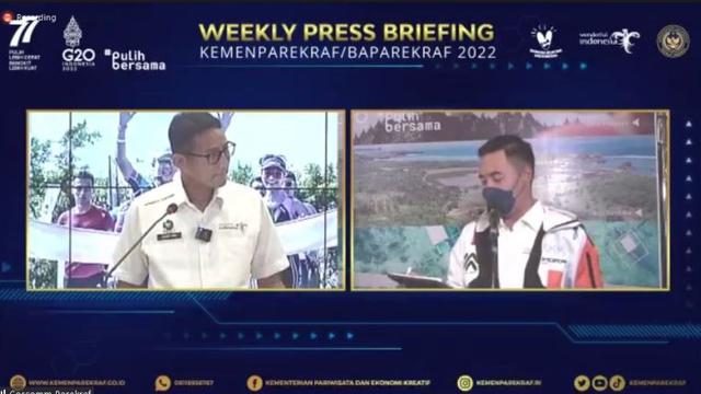 Menparekraf Sandiaga Uno di Weekly Press Briefing 1 Agustus 2022