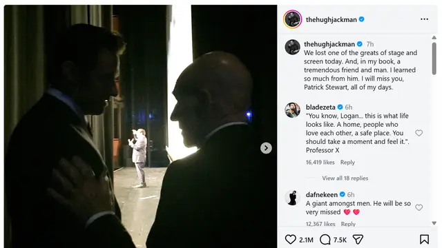 Hugh Jackman dan Patrick Stewart