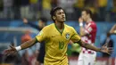 Brasil sukses membungkam Kroasia 3-1 di laga perdana Piala Dunia 2014 di Corinthians Arena, Sao Paolo, (13/6/2013). (AFP PHOTO/Odd Andersen)