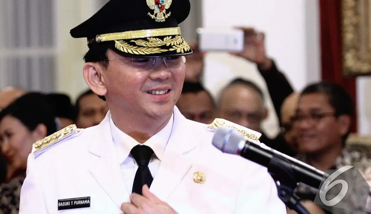 Basuki Tjahaja Purnama atau Ahok menjabat sebagai Gubernur DKI Jakarta sejak 19 November 2014 hingga 2017. (Liputan6.com/Faizal Fanani)