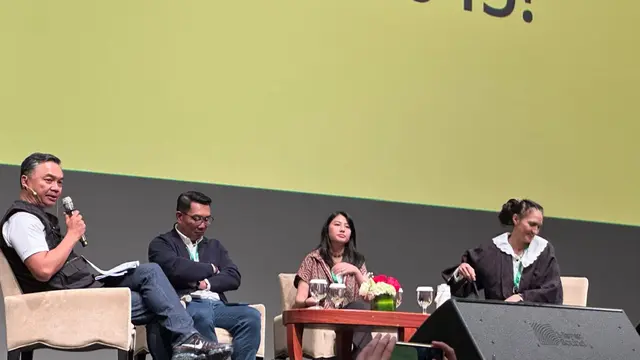 Ridwan Kamil dalam acara Indonesia Net-Zero Summit 2024 oleh FPCI di Jakarta, Sabtu (24/8/2024). (Liputan6/Benedikta Miranti)