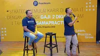 Talkshow bertema ‘Strategi Memulai Karir Di Dunia IT dengan Potensi Gaji 2 Digit dalam Satu Tahun Bersama Practicum’ di Silol Kafe Yogyakarta, Jumat (19/8/2022).