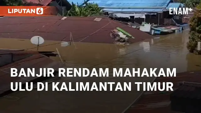 Air Sungai Mahakam di Kaltim meluap, menggenangi lima kecamatan di Mahakam Ulu. Ribuan rumah warga terendam air setinggi 3-4 meter sejak Senin (13/5/2024)