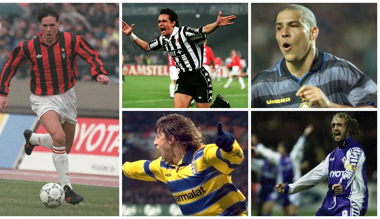 Tahun 90an merupakan era kejayaan bagi Serie A, seluruh bintang top dunia berebut untuk mentas di negeri spageti. Berikut 10 striker top yang bermain di Serie A era 90an.