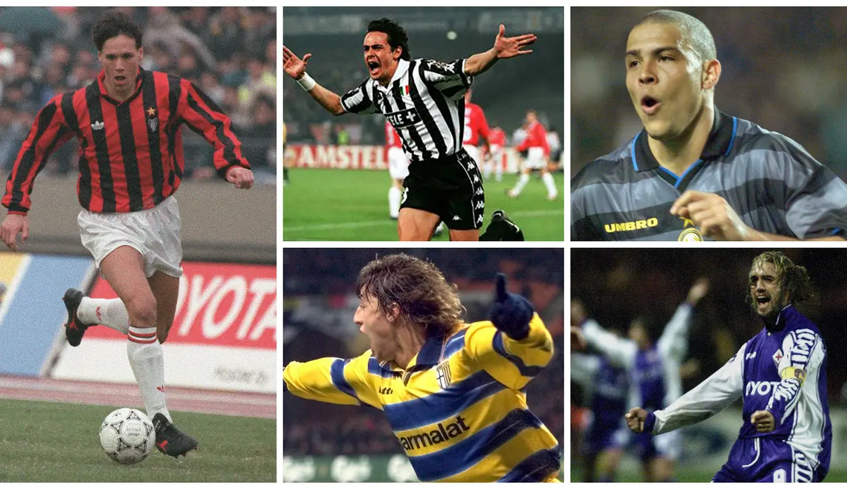 Tahun 90an merupakan era kejayaan bagi Serie A, seluruh bintang top dunia berebut untuk mentas di negeri spageti. Berikut 10 striker top yang bermain di Serie A era 90an.