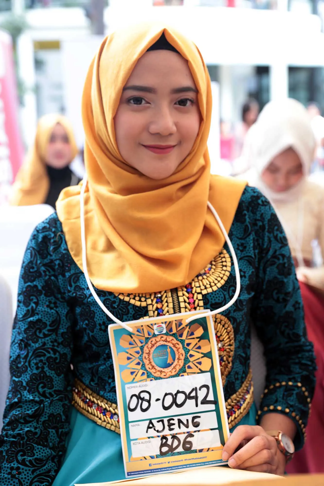 Ajeng di audisi Puteri Muslimah 2017 Tahap Ke-3 (Deki Prayoga/bintang.com)