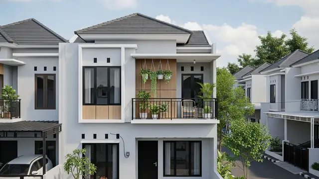 Rumah 2 Lantai dengan Balkon Fungsional