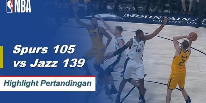 Cuplikan Pertandingan NBA : Jazz 139 vs Spurs 105