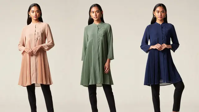 Tunik Beraksen Plisket Modern