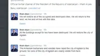 Presiden Azerbaijan Umumkan Perang Lewat Twitter