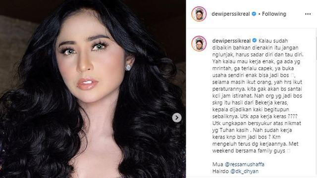 Unggahan Dewi Perssik. (Foto: Instagram @dewiperssikreal)