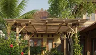 8 Inspirasi Area Duduk Outdoor di Halaman Belakang dengan Pergola dan Tanaman Hias yang Minimalis