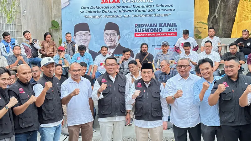 Relawan Prabowo-Gibran Deklarasi Dukung Ridwan Kamil-Suswono di Pilkada Jakarta