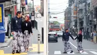 Haryanto dan Novia menggunakan baju adat Jawa Tengah saat prewedding di Jepang. Sumber: Hassan Hans