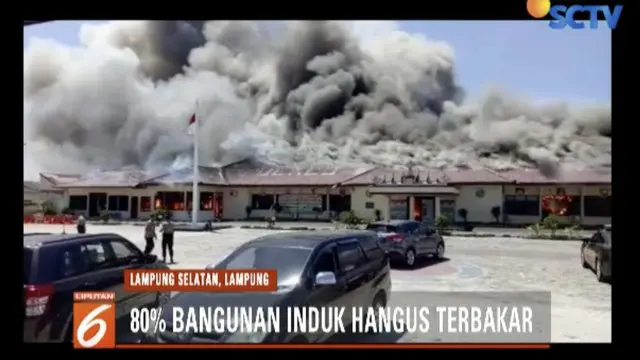 Kantor Polres Lampung Selatan Dilalap Api, 38 Tahanan Dievakuasi