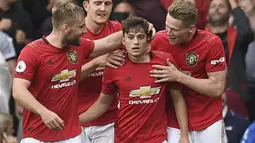 Daniel James menjalani debut di Manchester United saat Liga Inggris musim 2019/2020. Sebelumnya, ia direkrut dari Swansea dengan harga 17,80 juta euro. Pada perdananya tersebut, James sukses mencetak gol saat membantai Chelsea dengan skor 4-0. (AFP/Oli Scarff)