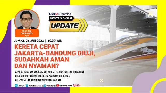 Proyek pembangunan Kereta Cepat Jakarta-Bandung (KCJB) telah melakukan uji coba operasional dari Stasiun Halim ke Stasiun Tegalluar untuk meningkatkan kecepatan secara bertahap. KCJB diharapkan segera rampung agar dapat diresmikan pada 18 Agustus 202...