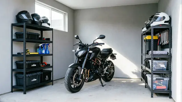 Inspirasi Garasi Motor Sederhana di Rumah Kecil (AI)