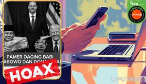 Cek fakta foto Presiden Prabowo dengan Donald Trump pamer produk daging babi