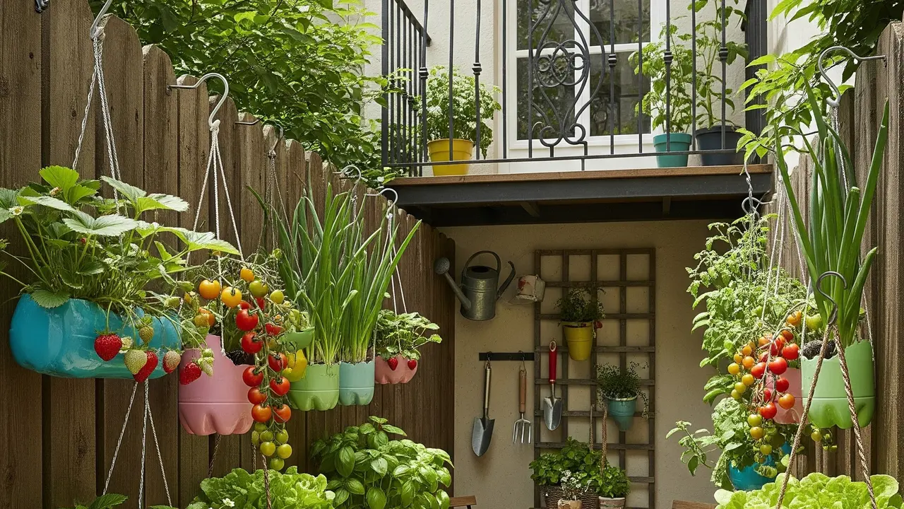 Halaman Belakang Rumah Kecil dengan Kebun Sayur Buah (Image by Gemini AI)