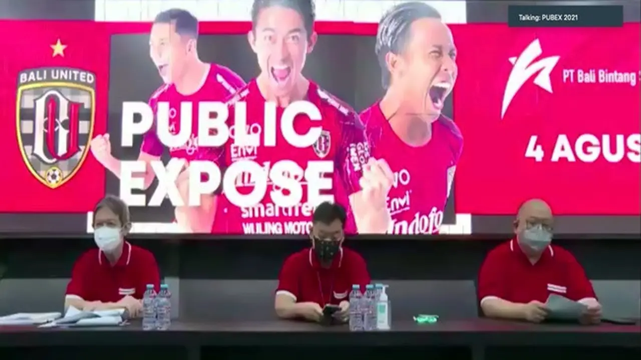 Paparan publik PT Bali Bintang Sejahtera Tbk (BOLA)/Bali United pada Rabu, 4 Agustus 2021 (Dok: Liputan6.com/Pipit Ika R)