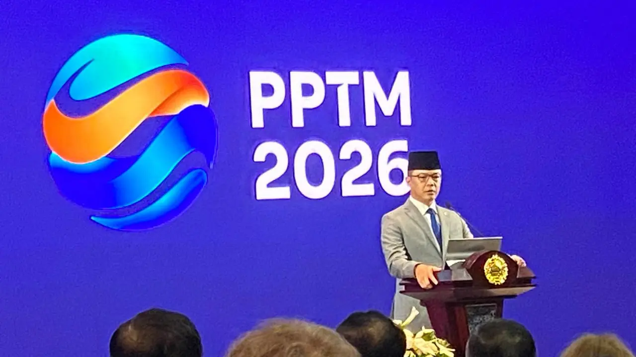 Menteri Luar Negeri RI Sugiono dalam Pernyataan Pers Tahunan Menteri Luar Negeri (PPTM) 2026 di Kementerian Luar Negeri RI, Rabu (14/1/2026).