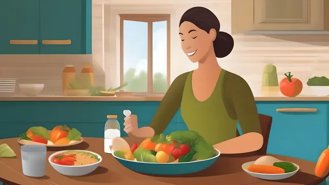Diet 30/30/30 adalah metode populer yang membagi asupan makanan menjadi 30% karbohidrat, 30% protein, dan 30% lemak sehat, serta 10% sayuran, untuk membantu menurunkan berat badan secara efektif. (Ilustrasi by AI)