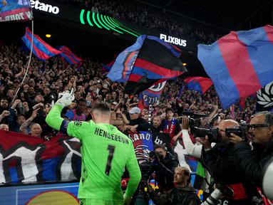 Sejarah tercipta di Selhurst Park saat Crystal Palace berhasil melaju ke babak final Conference League 2025/2026, Kamis (07/05/2026) waktu setempat. (AP Photo/Alastair Grant)